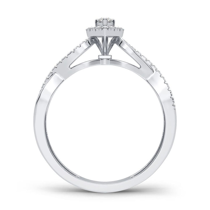 14k White Gold Lab Diamond Promise Ring for Her