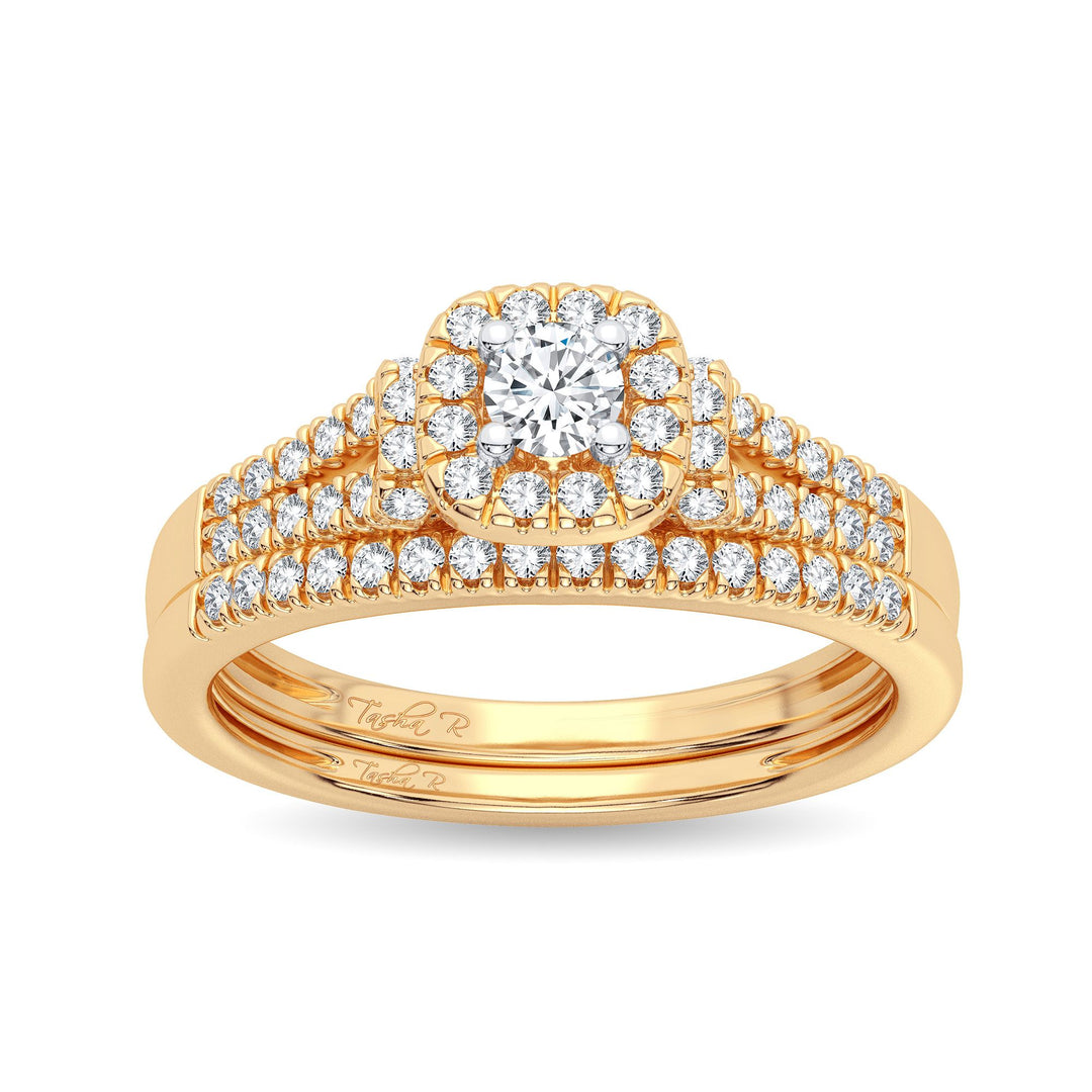 14K Yellow Gold Lab Diamond Bridal Ring - Timeless Elegance