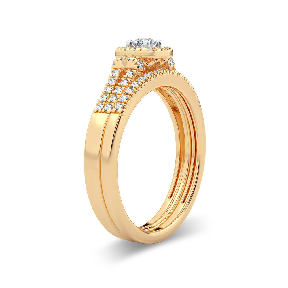 14K Yellow Gold Lab Diamond Bridal Ring - Timeless Elegance