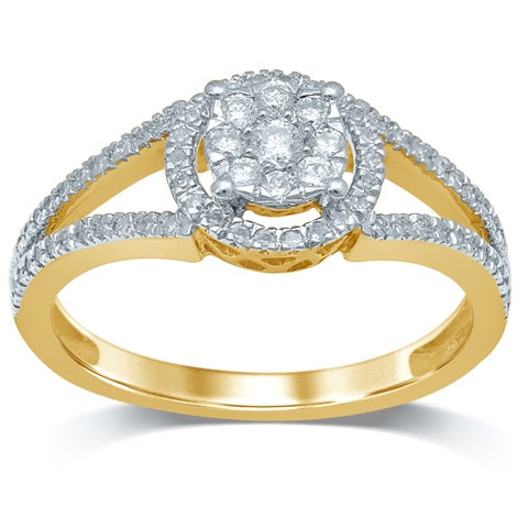 14K Yellow Gold Lab Diamond Promise Ring for Her