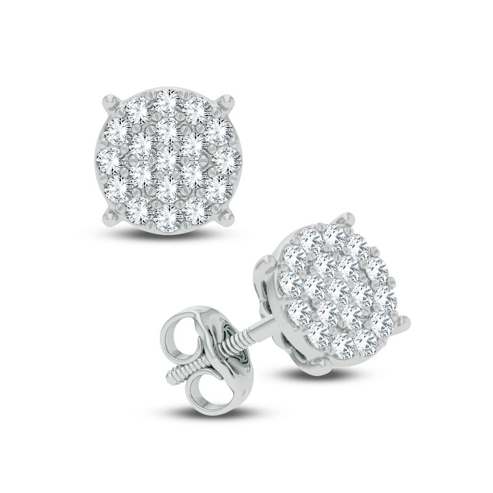Chic 14k White Gold 0.16CT Lab Diamond Stud Earrings