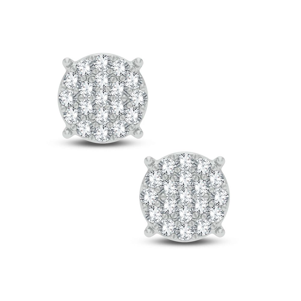 Chic 14k White Gold 0.16CT Lab Diamond Stud Earrings