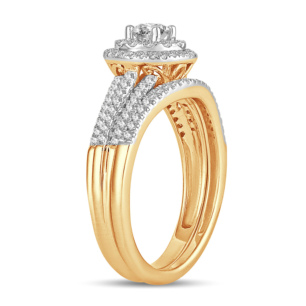 Timeless 14K Yellow Gold Lab Diamond Bridal Ring (0.75CT)