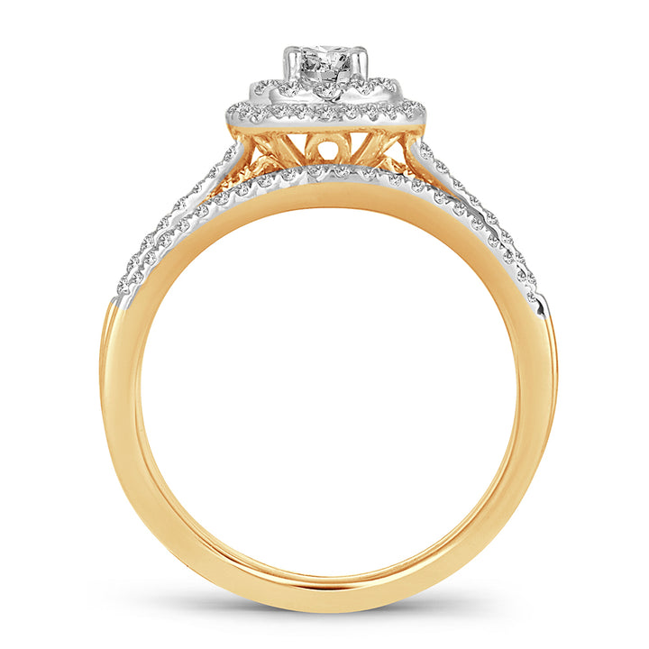 Timeless 14K Yellow Gold Lab Diamond Bridal Ring (0.75CT)