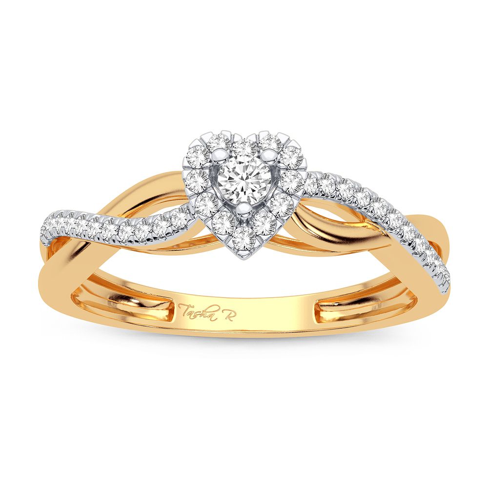 14K Yellow Gold Lab Diamond Promise Ring for Her