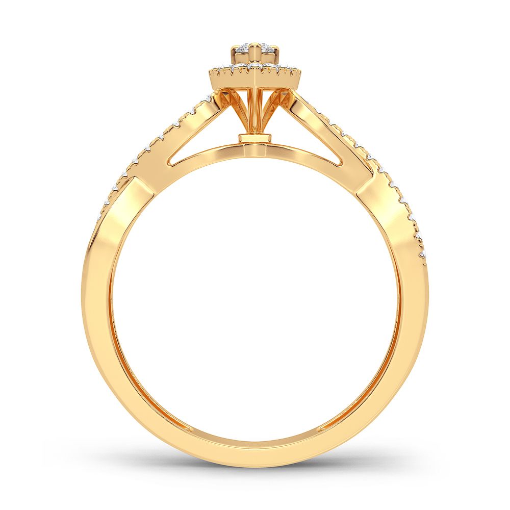 14K Yellow Gold Lab Diamond Promise Ring for Her