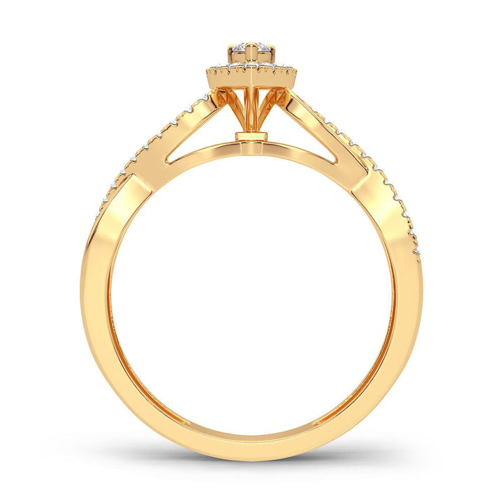 14K Yellow Gold Lab Diamond Promise Ring for Her