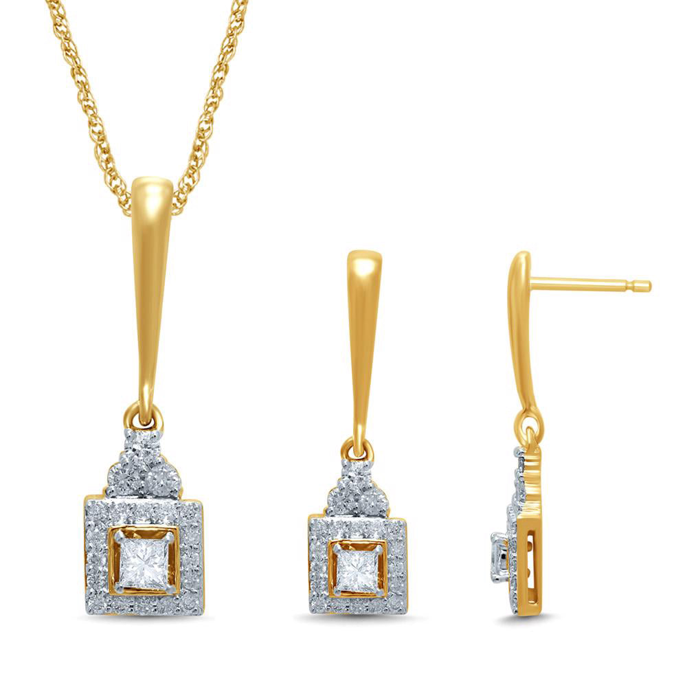 14k Yellow Gold Lab-Grown Diamond Earrings - Chic Sparkle