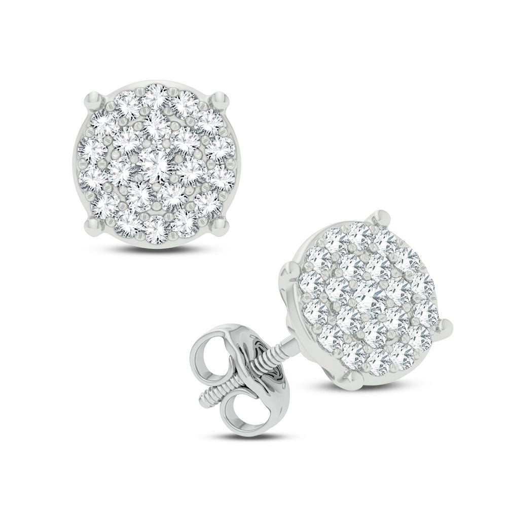 Chic 14k White Gold 0.25CT Lab Diamond Stud Earrings