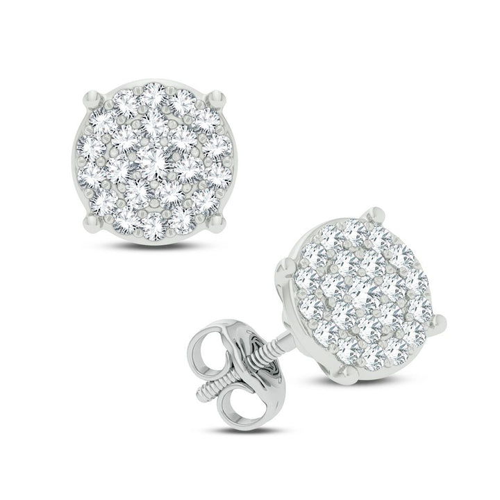 Chic 14k White Gold 0.25CT Lab Diamond Stud Earrings