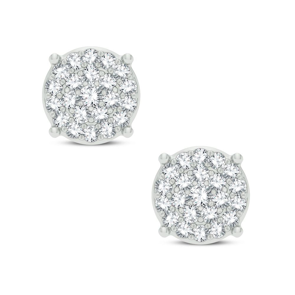 Chic 14k White Gold 0.25CT Lab Diamond Stud Earrings