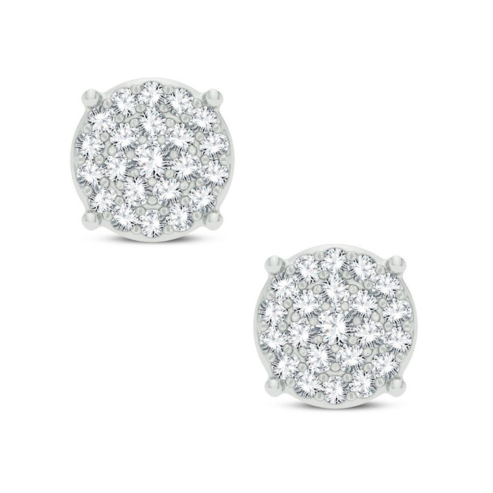 Chic 14k White Gold 0.25CT Lab Diamond Stud Earrings
