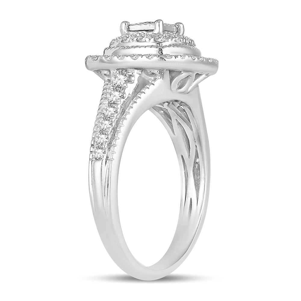 Brilliant 14k White Gold 0.76CT Lab Diamond Ring