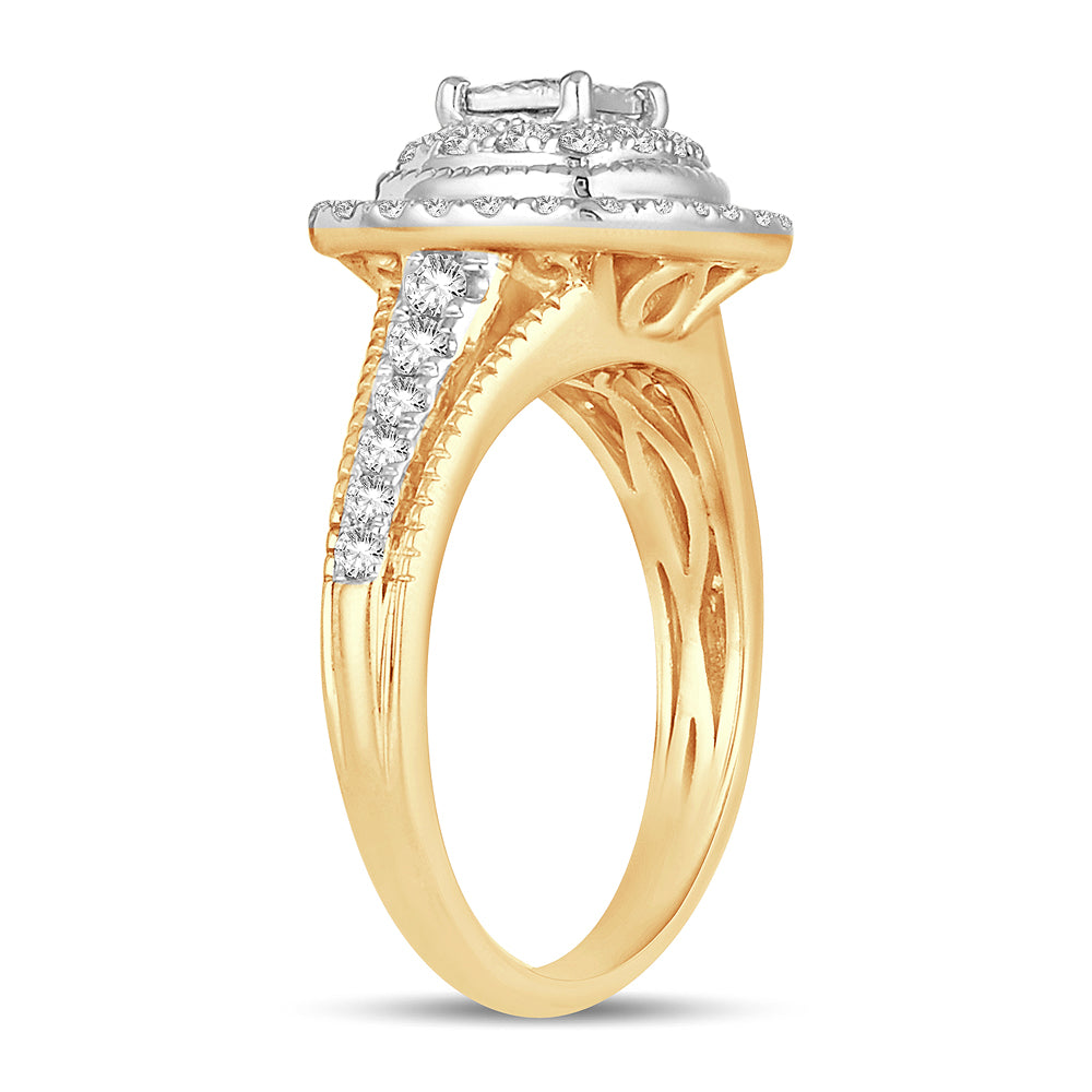 14K Yellow Gold Lab-Grown 0.76CT Diamond Engagement Ring