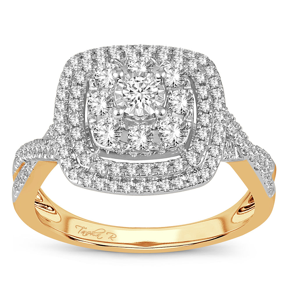 14K Yellow Gold 0.76CT Lab Diamond Womens Engagement Ring