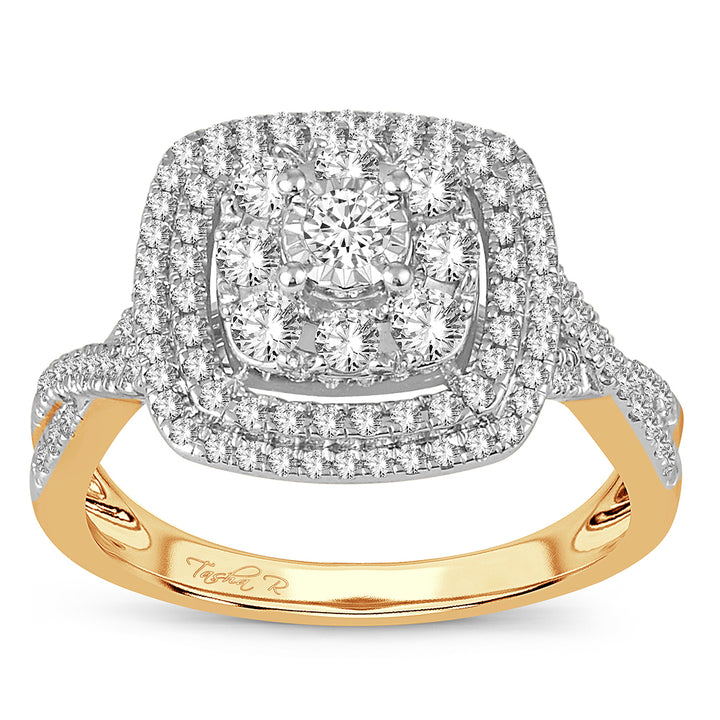 14K Yellow Gold 0.76CT Lab Diamond Womens Engagement Ring