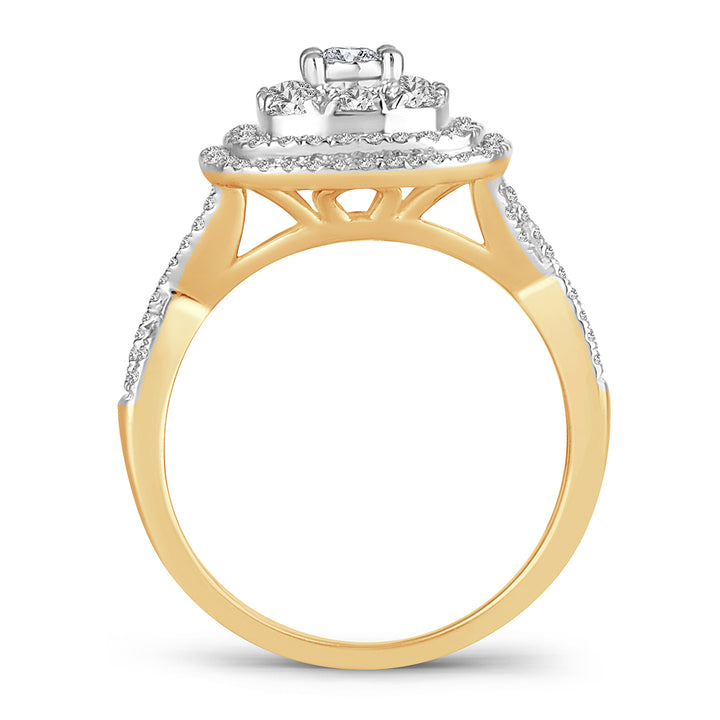 14K Yellow Gold 0.76CT Lab Diamond Womens Engagement Ring