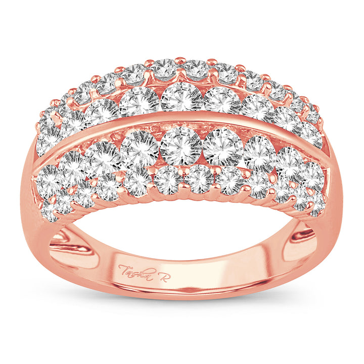 Romantic 14k Rose Gold Lab Diamond Fashion Band - 1.50CT