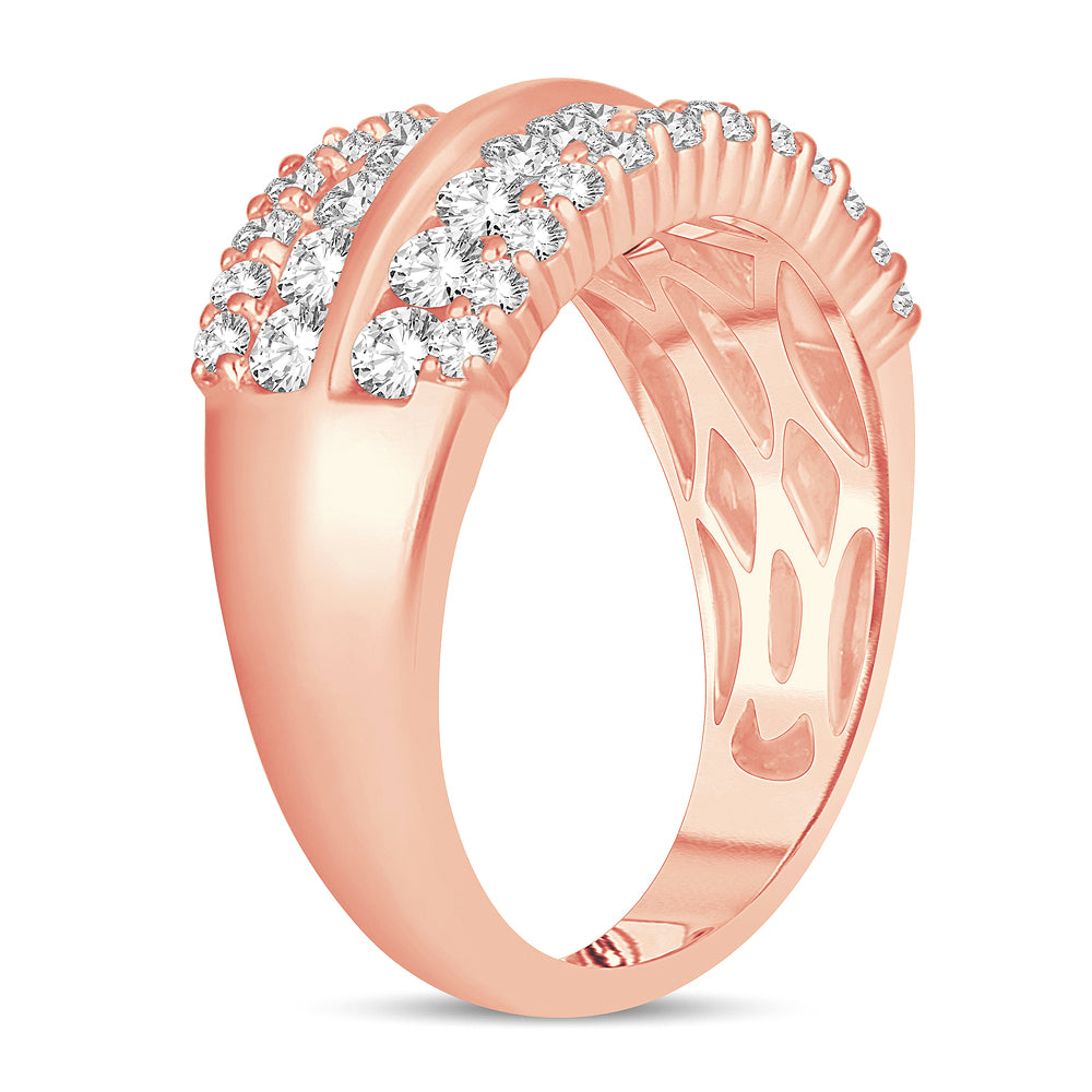 Romantic 14k Rose Gold Lab Diamond Fashion Band - 1.50CT