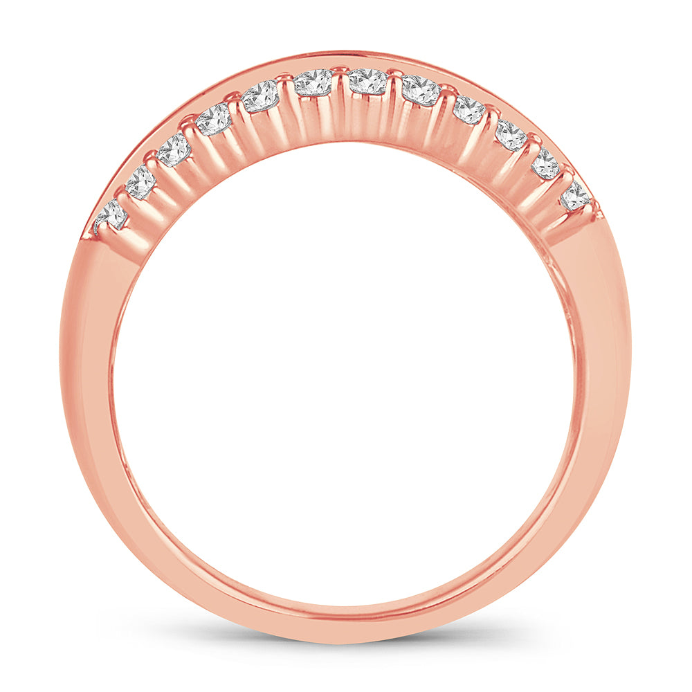 Romantic 14k Rose Gold Lab Diamond Fashion Band - 1.50CT