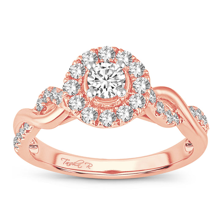 Romantic 14k Rose Gold Lab Diamond Engagement Ring (0.64CT)