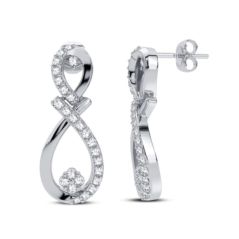 Chic 14k White Gold Lab Diamond Stud Earrings (0.50CT)
