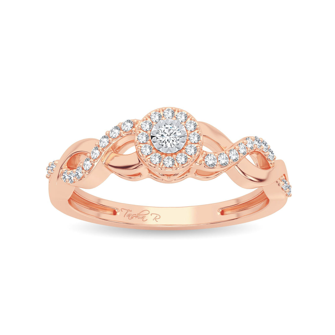Romantic 14k Rose Gold Lab Diamond Promise Ring (0.30CT)