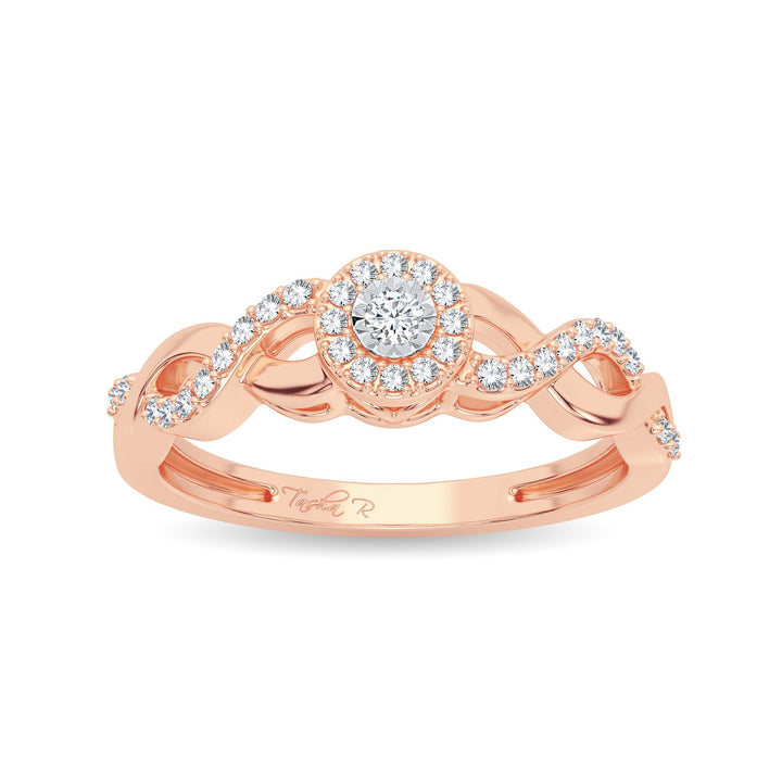 Romantic 14k Rose Gold Lab Diamond Promise Ring (0.30CT)