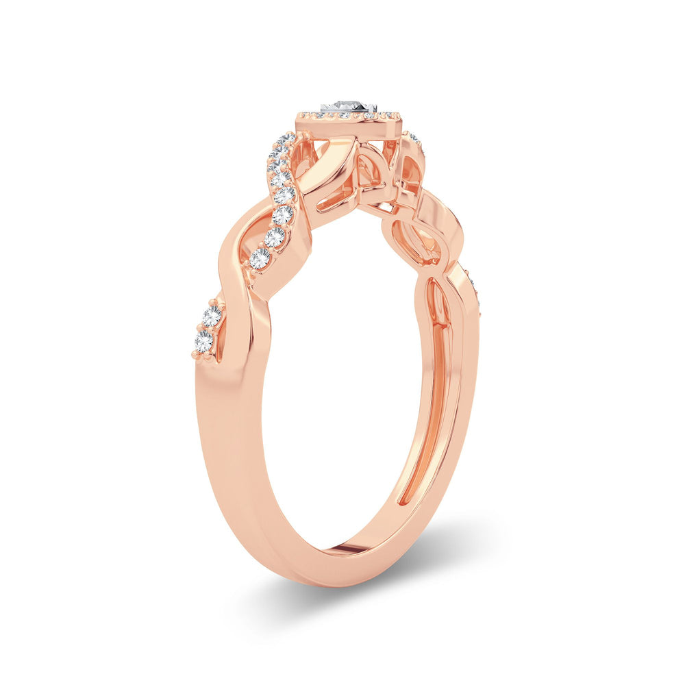 Romantic 14k Rose Gold Lab Diamond Promise Ring (0.30CT)