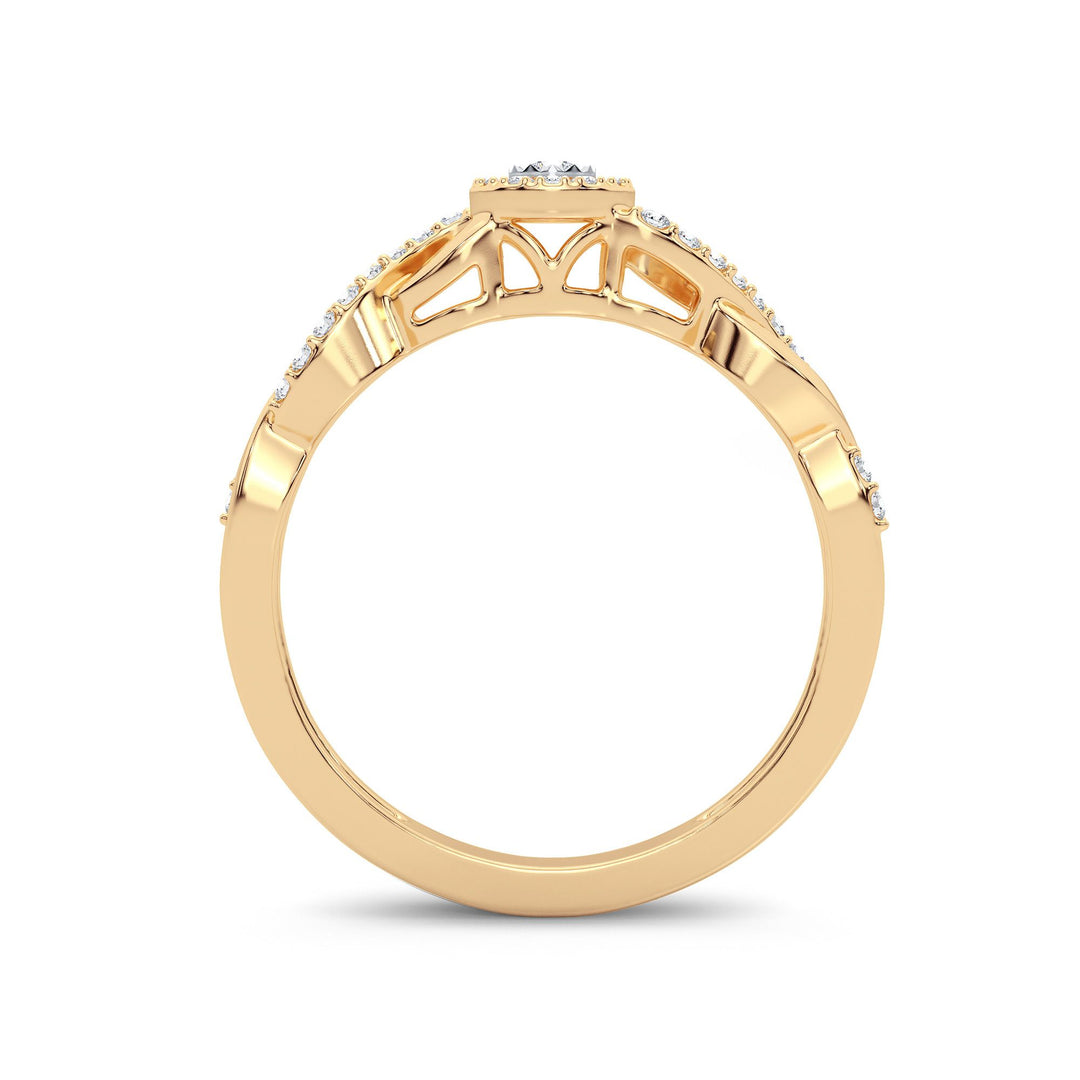 14K Yellow Gold Lab Diamond Promise Ring for Her - 0.30ct