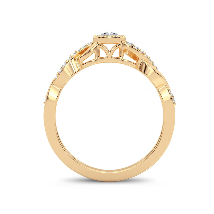 14K Yellow Gold Lab Diamond Promise Ring for Her - 0.30ct