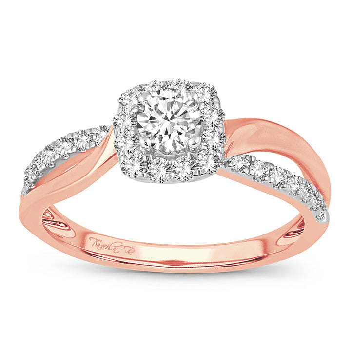 Romantic 14k Rose Gold Lab Diamond Engagement Ring 0.73CT