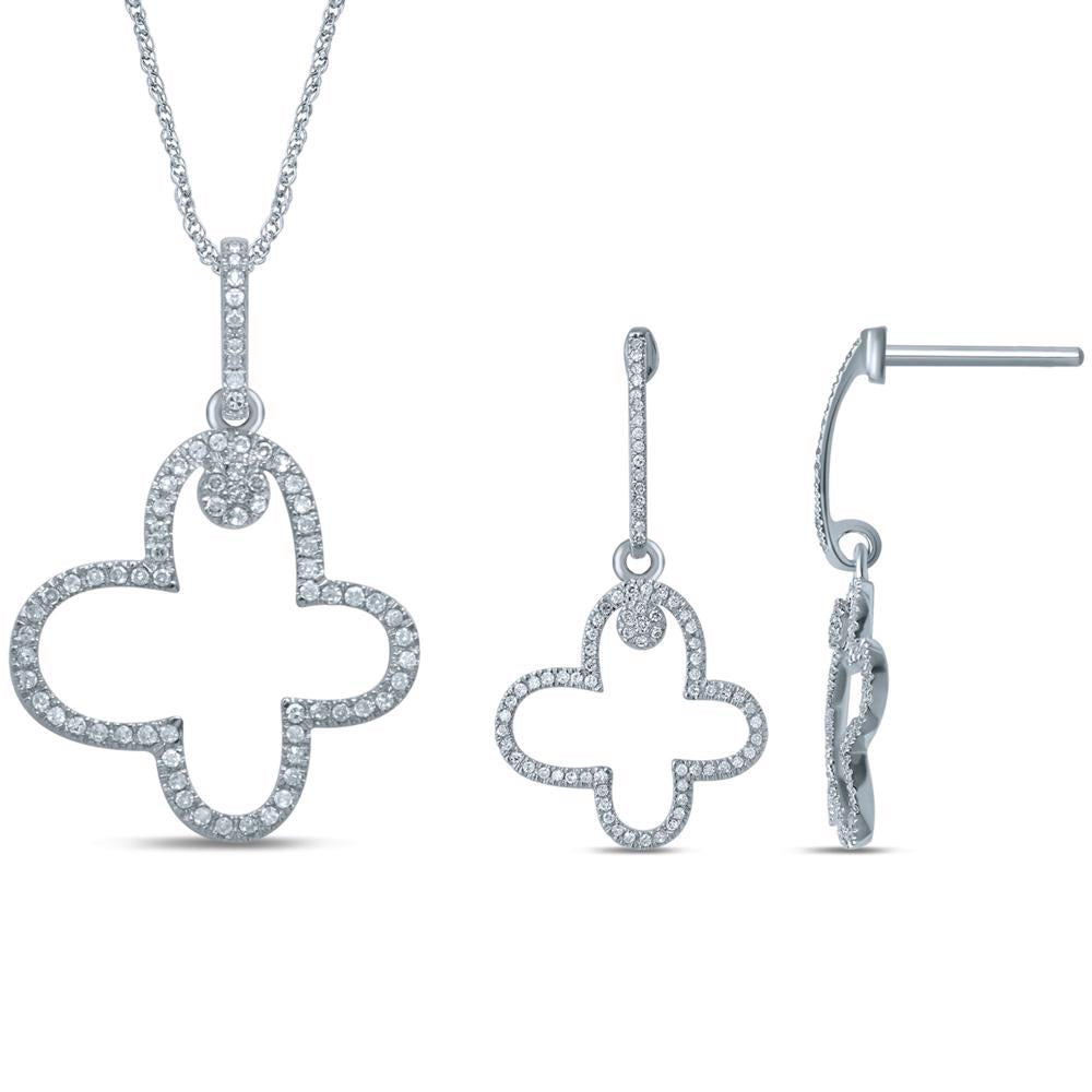Brilliant Lab Diamond Earrings in 14k White Gold
