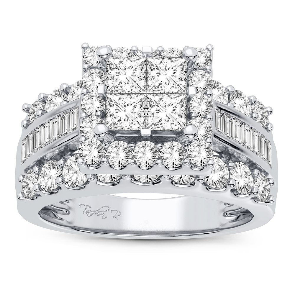 Brilliant 14k White Gold Lab Diamond Engagement Ring
