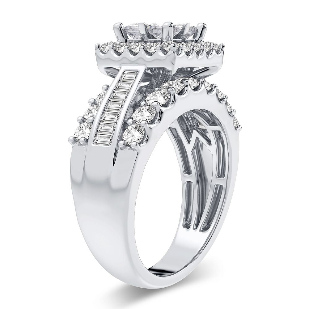 Brilliant 14k White Gold Lab Diamond Engagement Ring