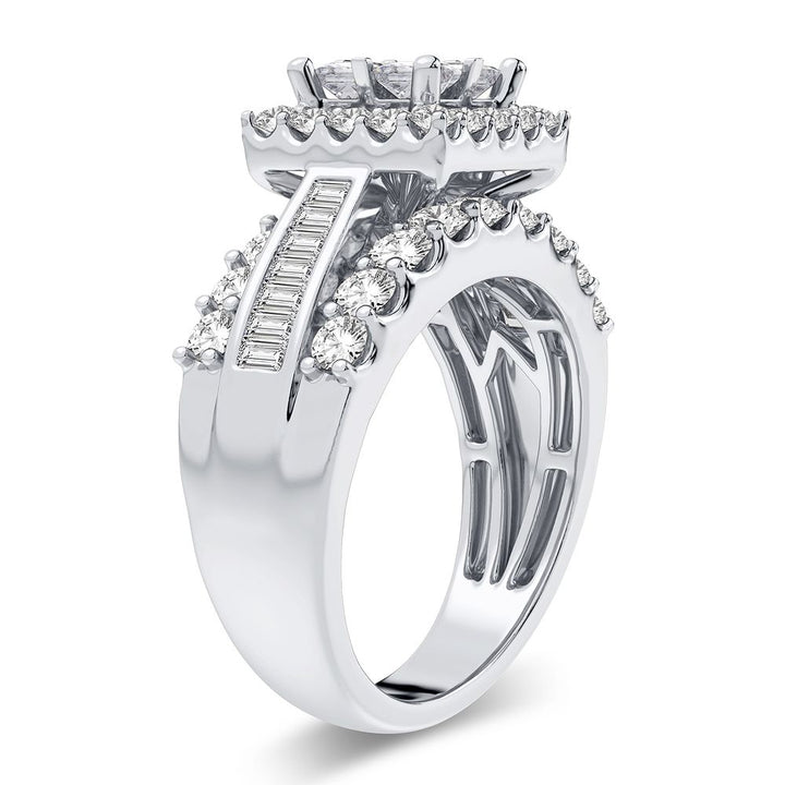 Brilliant 14k White Gold Lab Diamond Engagement Ring