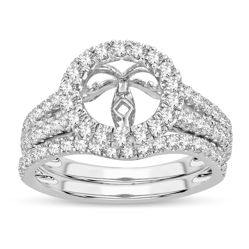 14k White Gold Lab Diamond Semi-Mount Engagement Ring