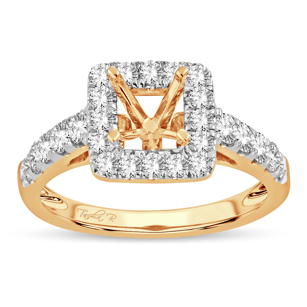 Romantic 14k Rose Gold Lab Diamond Engagement Ring Setting
