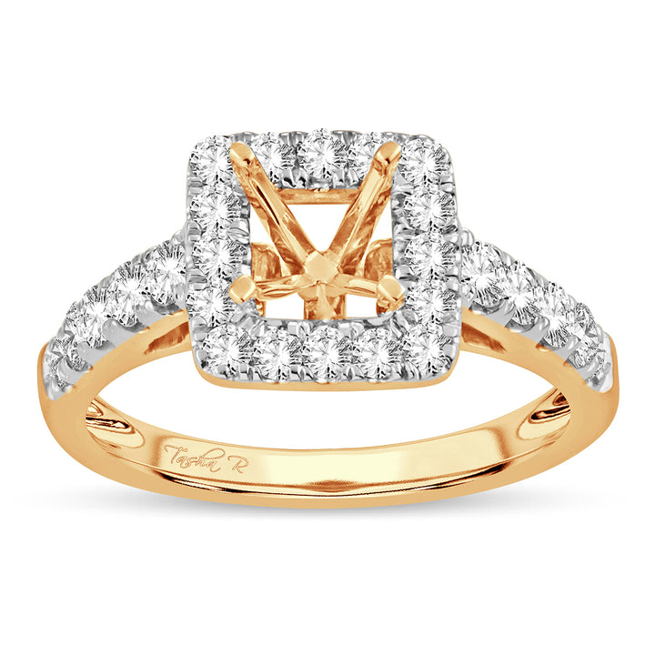 Romantic 14k Rose Gold Lab Diamond Engagement Ring Setting