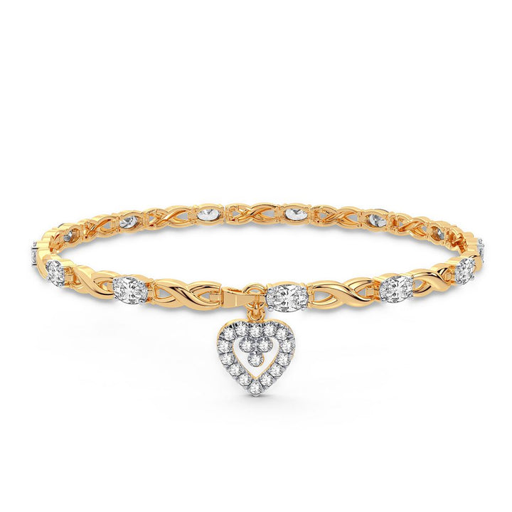10k Yellow Gold Lab Diamond Womens Tennis Bracelet Sparkle