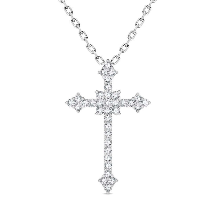 Celestial 14K White Gold 1CT Lab Diamond Religious Pendant