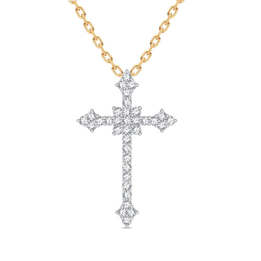 14K Yellow Gold Lab Diamond Womens Pendant Charm