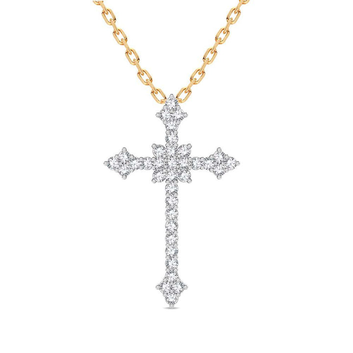 14K Yellow Gold Lab Diamond Womens Pendant Charm