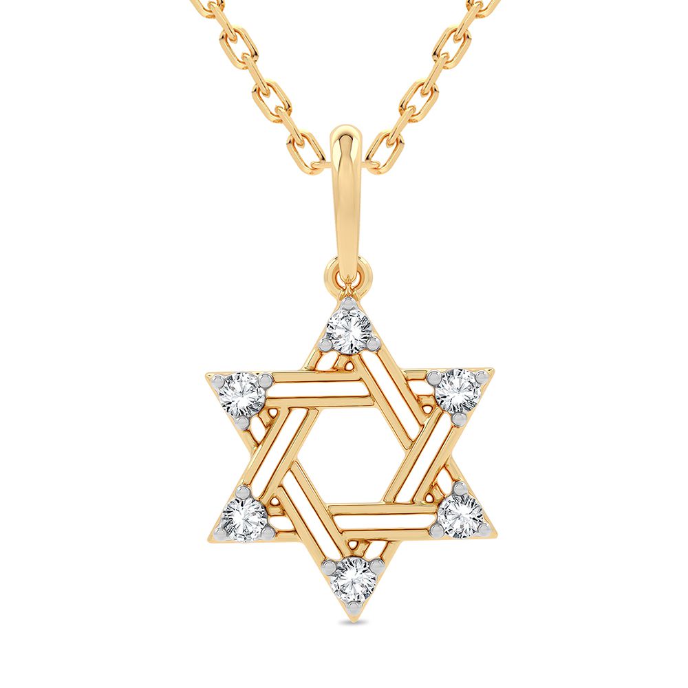 Chic 10k Yellow Gold Lab Diamond Pendant for Women