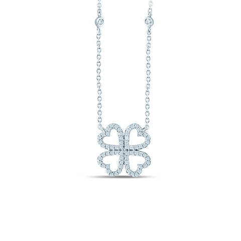 Chic 14k White Gold 0.33CT Lab Diamond Solitaire Necklace