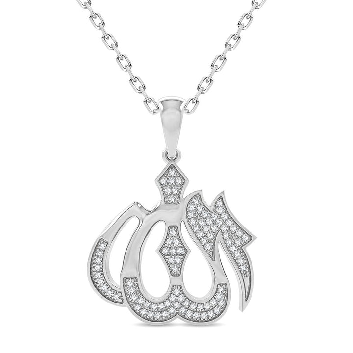 Luminous 10k White Gold Lab Diamond Womens Pendant