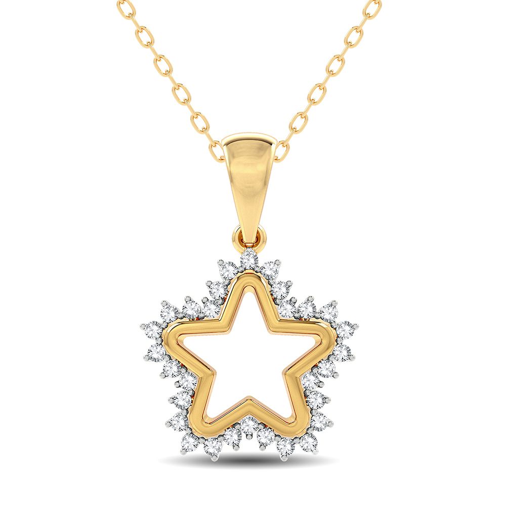 10k Yellow Gold Lab Diamond Womens Pendant Charm