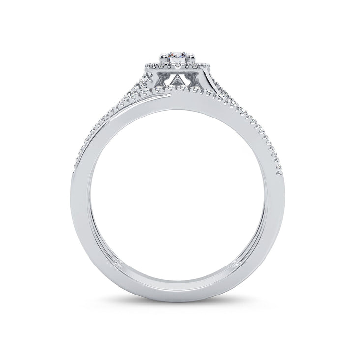 14K White Gold 0.33CT Lab Diamond Womens Bridal Ring
