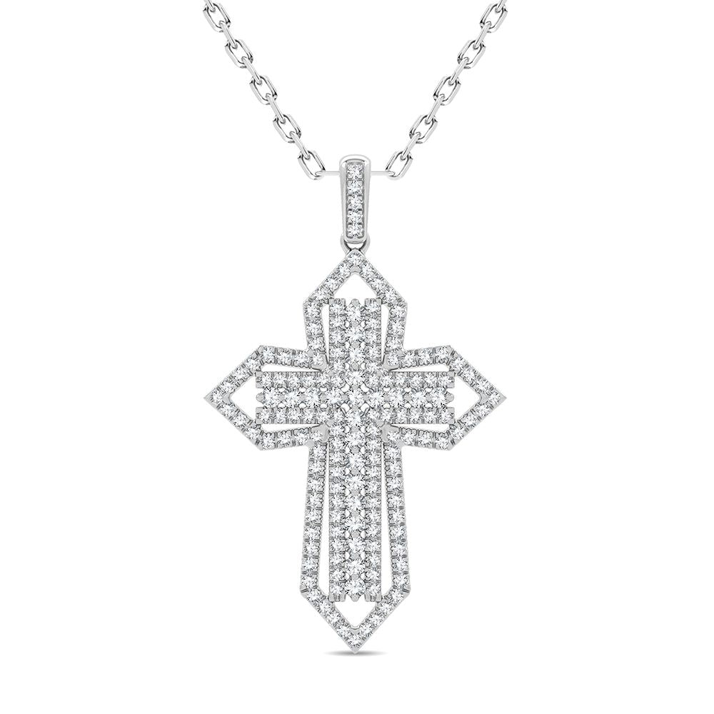 Chic 14k White Gold 0.50CT Lab Diamond Womens Pendant