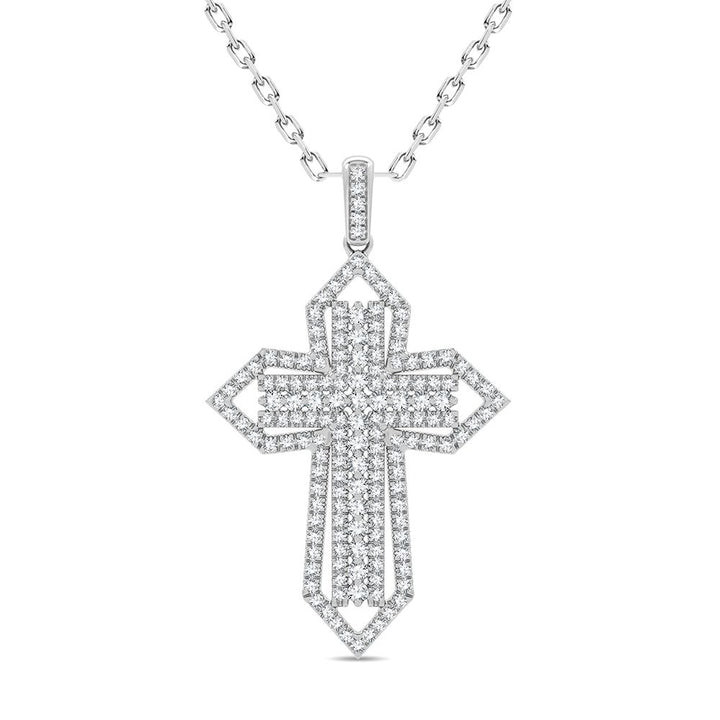 Chic 14k White Gold 0.50CT Lab Diamond Womens Pendant